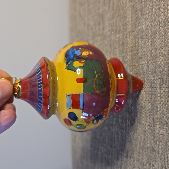 Le Bien 2005 Reverse Hand Painted Toy Train Glass Ornament - Picture 10 of 10